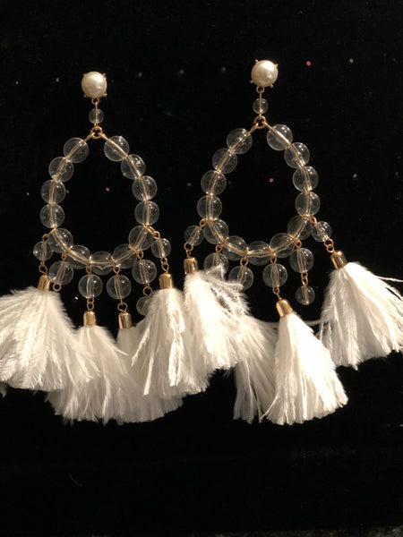 White Feather Tassels