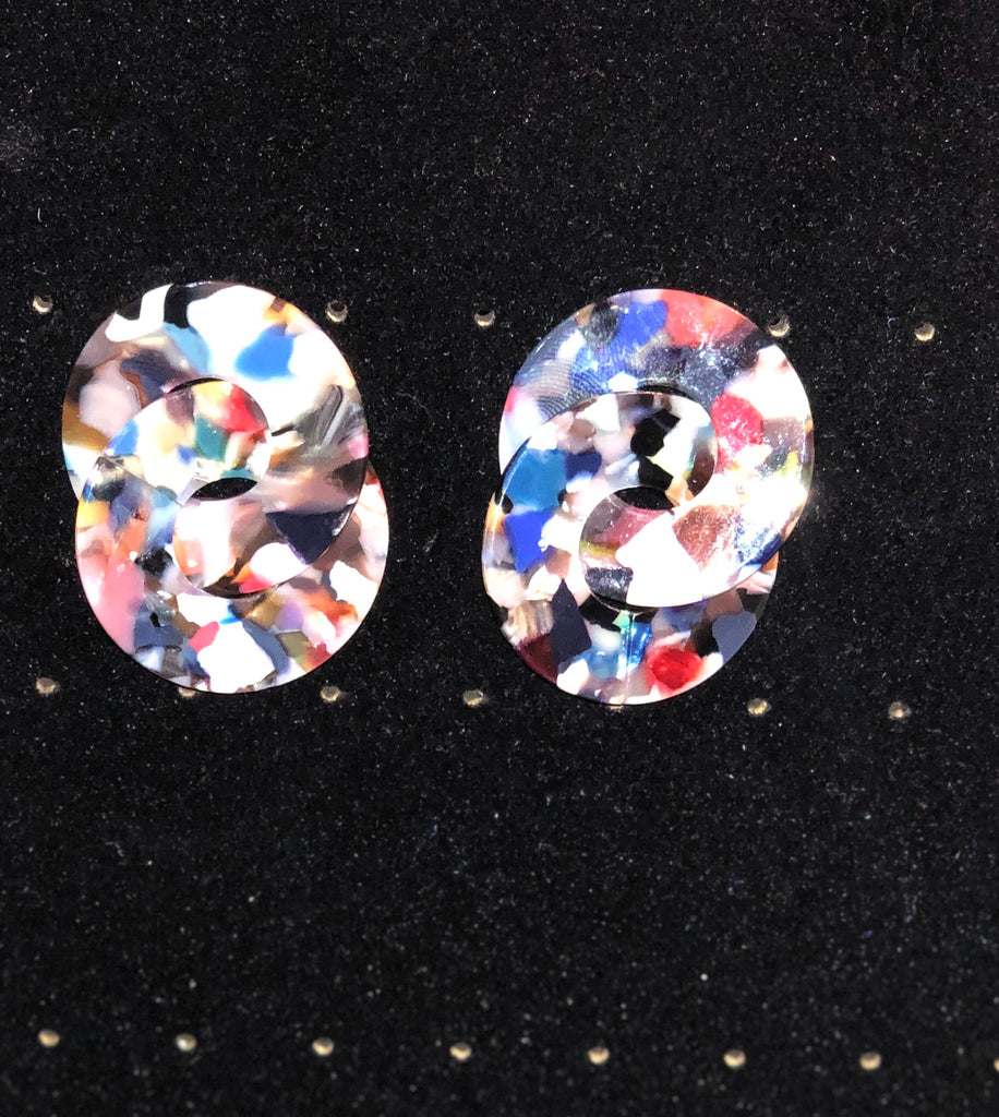 Linked Resin Ring Earrings